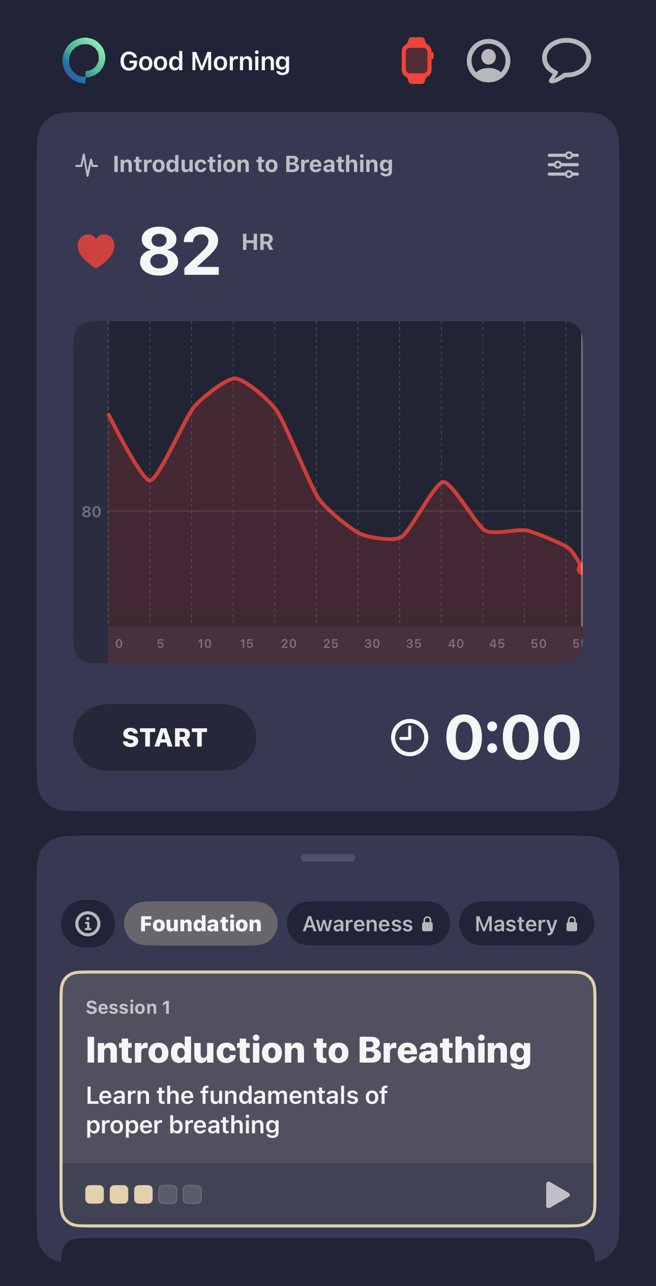 Active Breathing Session with Biometrics